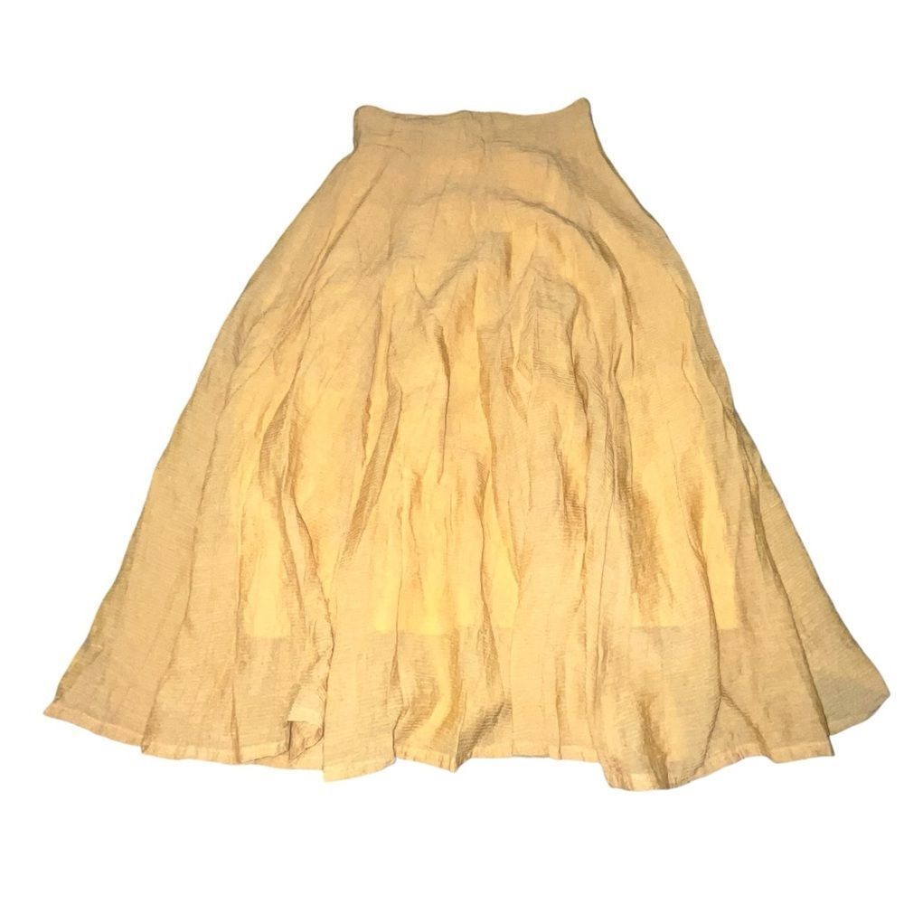 Jafuhne Vintage Mustard Yellow Midi Skirt - Picture 2 of 8